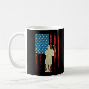 Patriotic Bagpiper American Flagga USA Bagpipes Kaffemugg