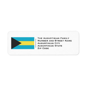 Patriotic BAHAMAS Flagga Returadress Etikett