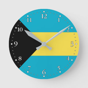 Patriotic Bahamian Flagga Rund Klocka
