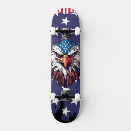 Patriotic Bald Eagle American Flag Custom Complete Mini Skateboard Bräda 18,5 Cm