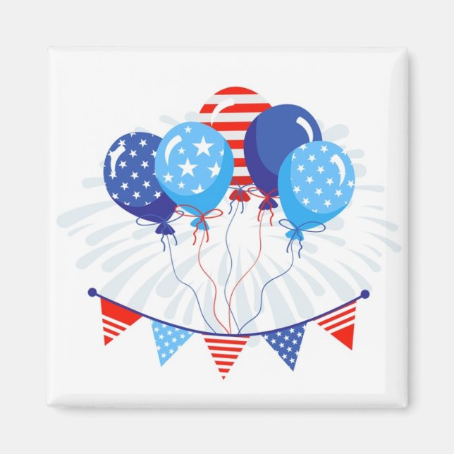 Patriotic Balloons Magnet (Framsidan)