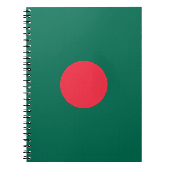 Patriotic Bangladesh Flagga Anteckningsbok Med Spiral (Framsidan)