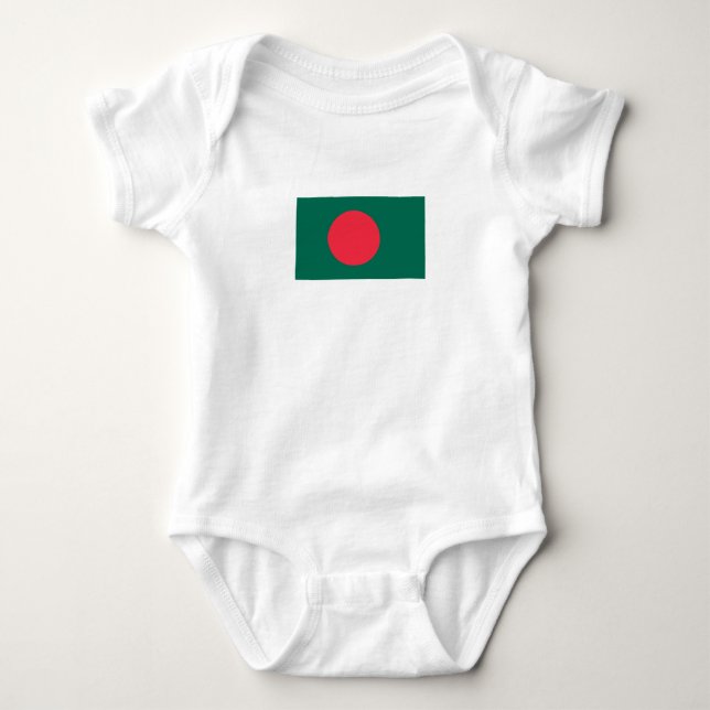 Patriotic Bangladesh Flagga Bodykosti Baby T Shirt (Framsida)