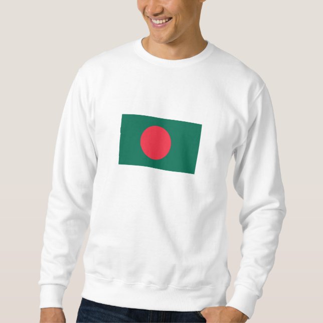 Patriotic Bangladesh Flagga Lång Ärmad Tröja (Framsida)
