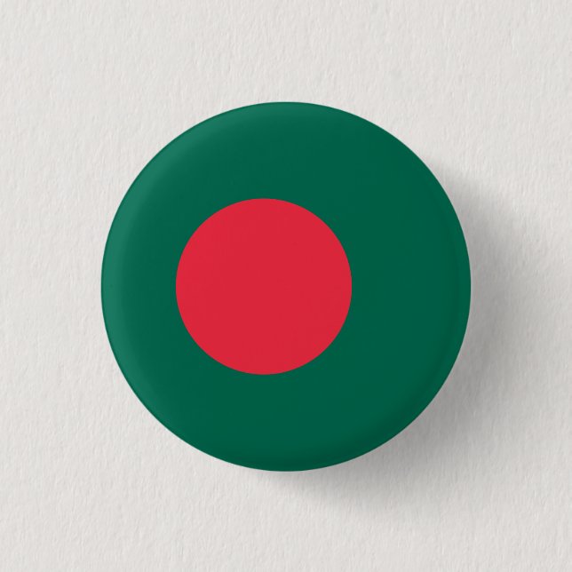 Patriotic Bangladesh Flagga Pinback Button Knapp (Framsida)