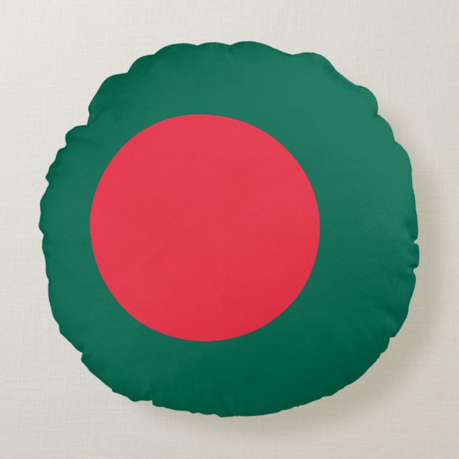 Patriotic Bangladesh Flagga Round Pillow Rund Kudde (Framsidan)