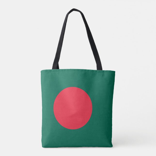 Patriotic Bangladesh Flagga Tote Bag Tygkasse (Baksida)