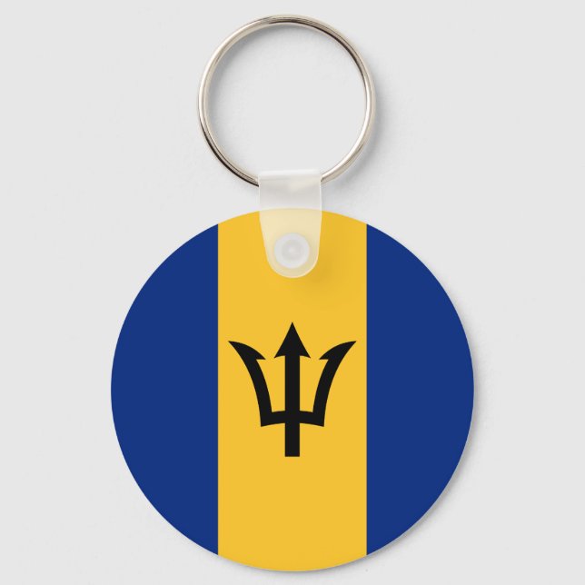 Patriotic Barbados Flagga Nyckelring (Framsida)