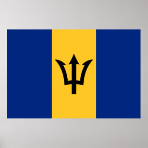 Patriotic Barbados Flagga Poster
