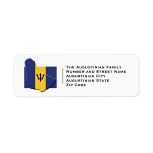 Patriotic   BARBADOS FLAGGA Returadress Etikett