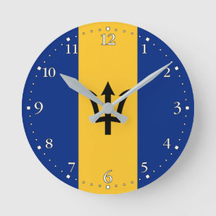 Patriotic Barbados Flagga Rund Klocka