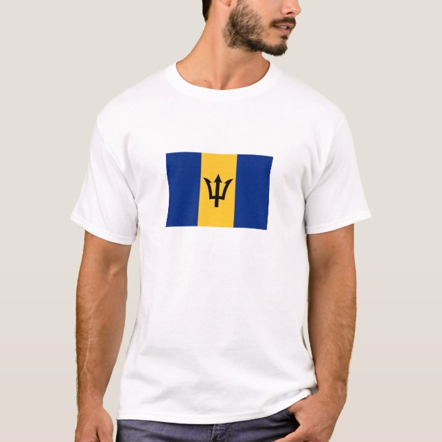 Patriotic Barbados Flagga T Shirt (Framsida)