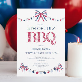 Patriotic Barbeque 4:e juli BBQ Summer Party Inbjudningar