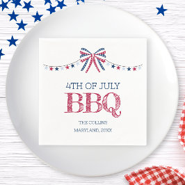 Patriotic Barbeque 4:e juli BBQ Summer Party Pappersservett