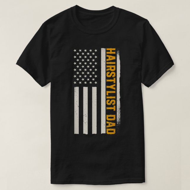 Patriotic Barber Hair Stylist Hairdresser Hairstyl T Shirt (Design framsida)
