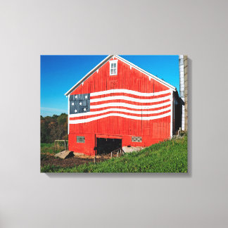 Patriotic Barn Canvastryck