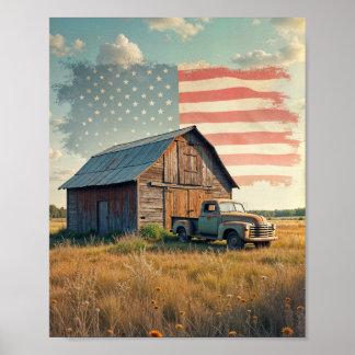 Patriotic Barn Digital Poster