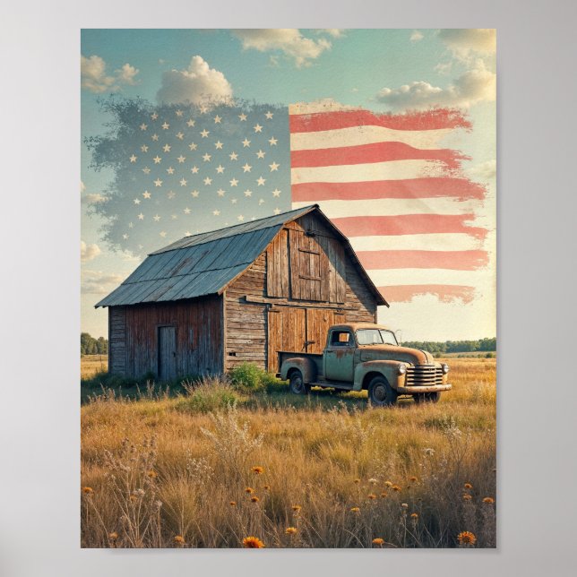 Patriotic Barn Digital Poster (Framsidan)