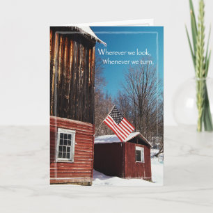 Patriotic Barn Flagga saknade dig Kort