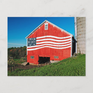 Patriotic Barn Vykort