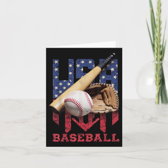 Patriotic Baseball 4 juli Manar USA Fl Kort (Framsida)