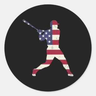 Patriotic Baseball 4 juli Manar USA Fl Runt Klistermärke