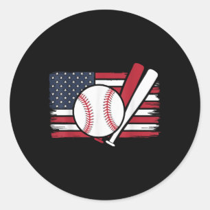 Patriotic Baseball 4 juli Manar USA Fl Runt Klistermärke