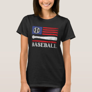 Patriotic Baseball 4 juli, US Flagga Baseball Fa T Shirt