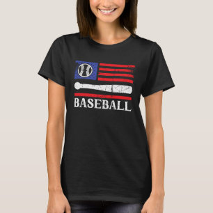 Patriotic Baseball 4 juli, US Flagga Baseball Fa T Shirt