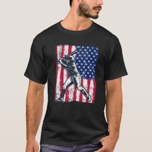 Patriotic Baseball American Flagga 4:e juli Funny T Shirt
