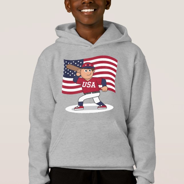 Patriotic Baseball Player T Shirt (Framsida)