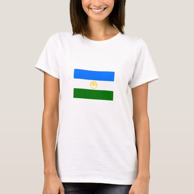 Patriotic Bashkortostan Flagga T Shirt (Framsida)