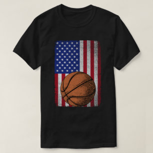 Patriotic Basketball 4:e juli amerikanska Flagga T Shirt