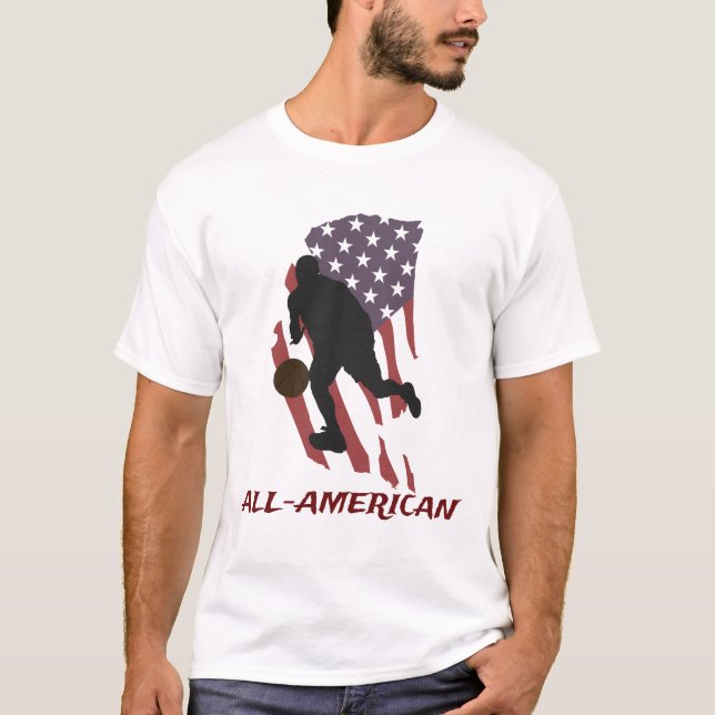 Patriotic Basketball All-American T-Shirt (Framsida)