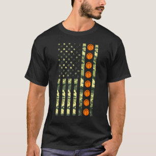 Patriotic Basketball Player USA American Flagga Pr T Shirt