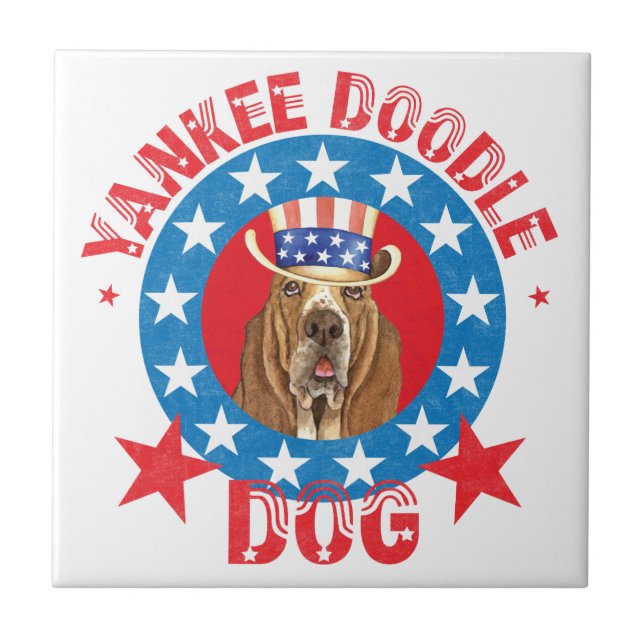 Patriotic Basset Kakelplatta (Framsidan)