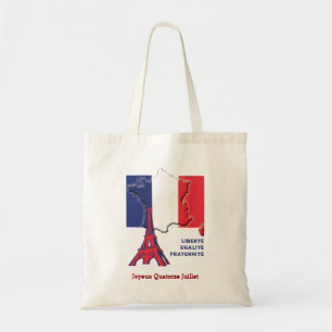 Patriotic BASTILLE DAY Fransk Flagga Tygkasse