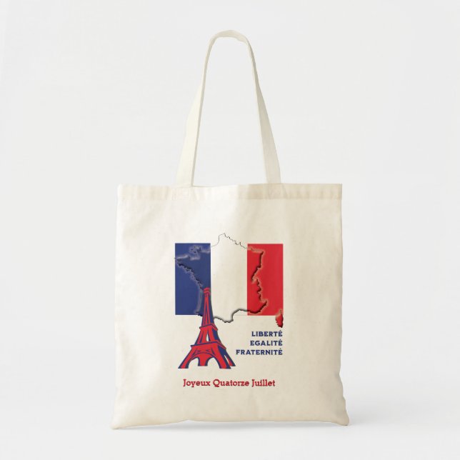 Patriotic BASTILLE DAY Fransk Flagga Tygkasse (Framsidan)