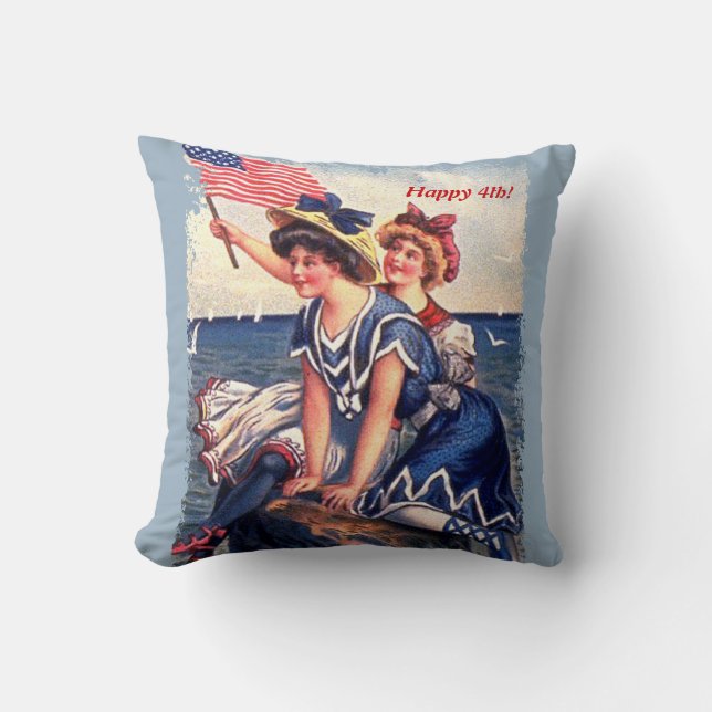 Patriotic Bathing Beauties Pillow Kudde (Framsida)