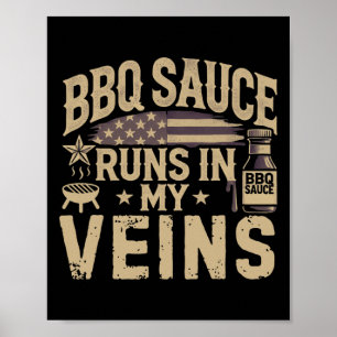 Patriotic Bbq Smoker Kött Smoker Usa Grilling Byr Poster