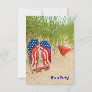 Patriotic Beach Party Inbjudningar
