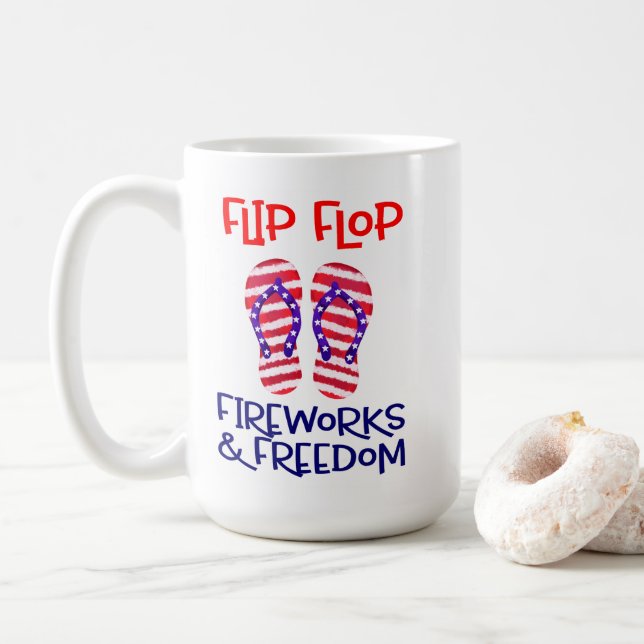 Patriotic Beach Vibes Kaffemugg (Med munk)