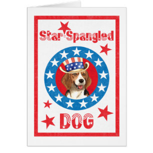 Patriotic Beagle Card Hälsningskort