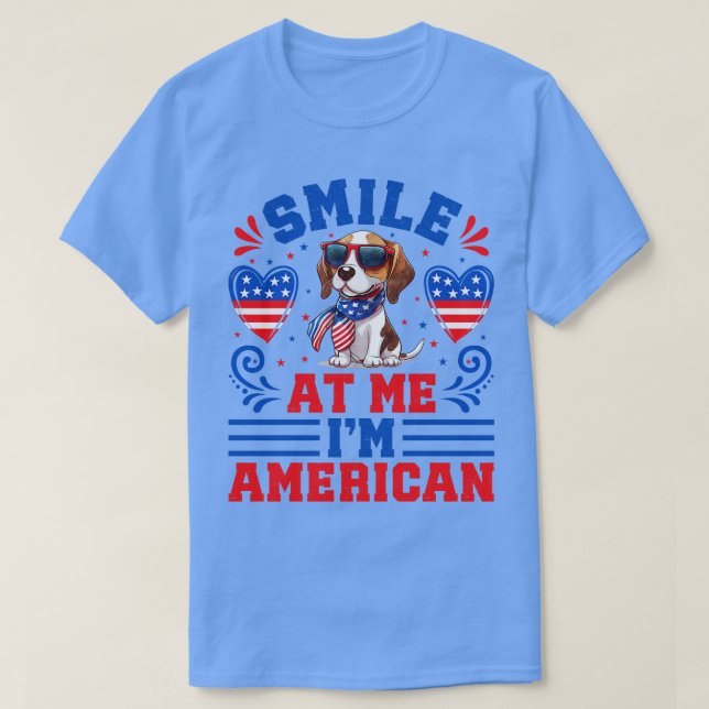 Patriotic Beagle Hund 1 T Shirt (Design framsida)