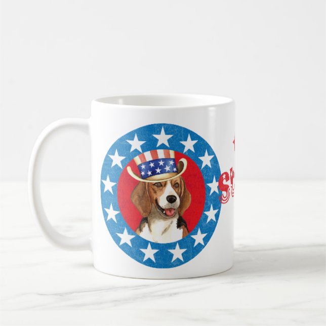 Patriotic Beagle Kaffemugg (Vänster)