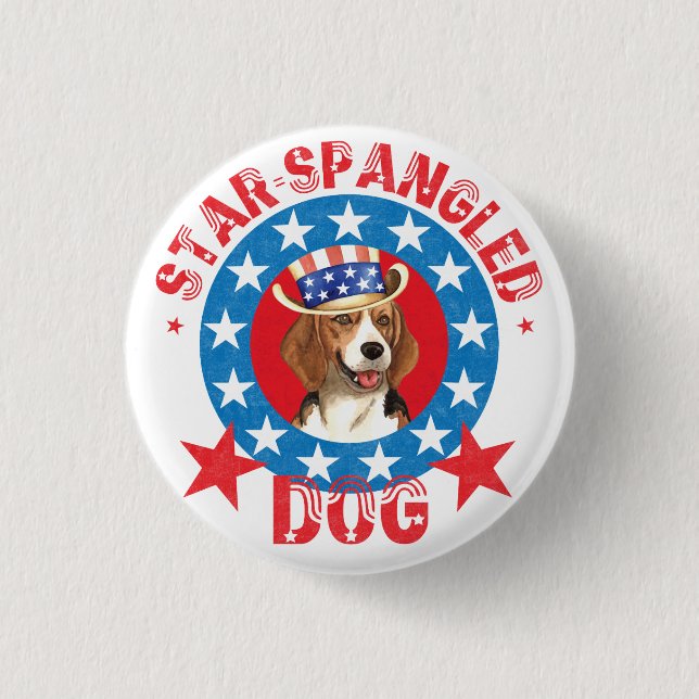 Patriotic Beagle Knapp (Framsida)
