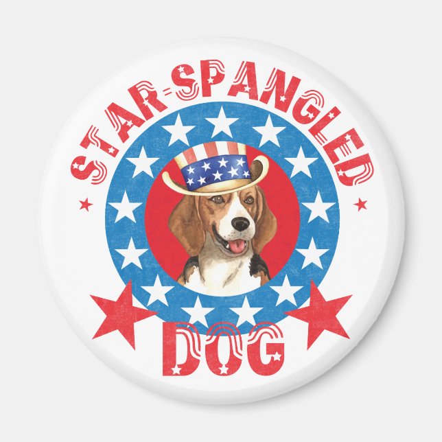 Patriotic Beagle Magnet (Framsidan)
