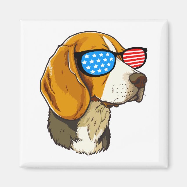 Patriotic Beagle Magnet (Framsidan)