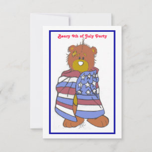 Patriotic Bear 4:e juli-inbjudan Inbjudningar