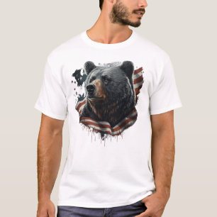 Patriotic Bear Cat Meow Shirt T